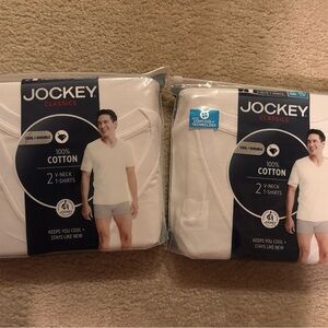 2 packs - Jockey Classics Men's Cotton V-Neck T-Shirts - 2 Pack